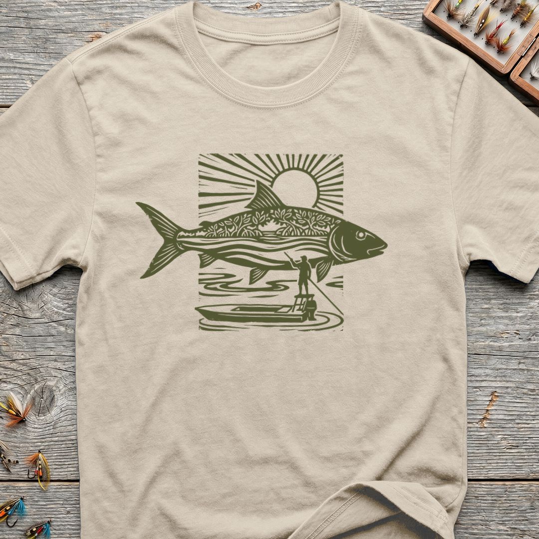 Bonefish Flats Poling Skiff - Natural t-shirt