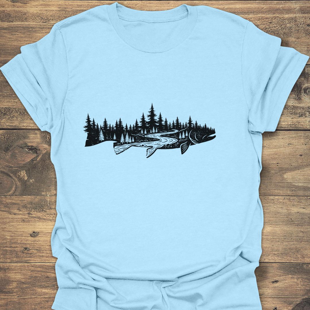 Trout River Double Exposure - Light Blue t-shirt