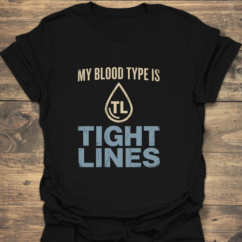 Blood Type Tight Lines - Black t-shirt