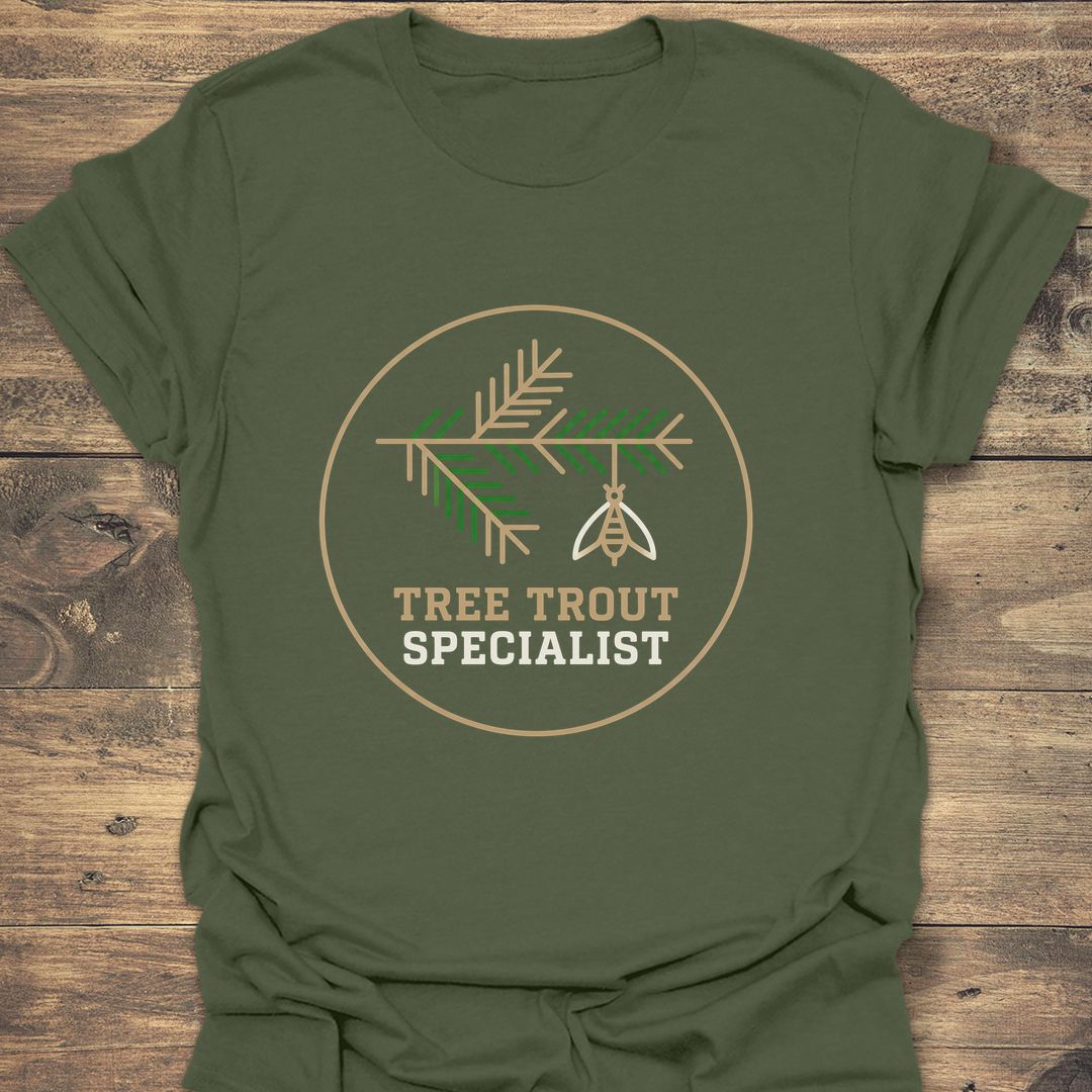 Tree Trout Specialist - Military Green t-shirt