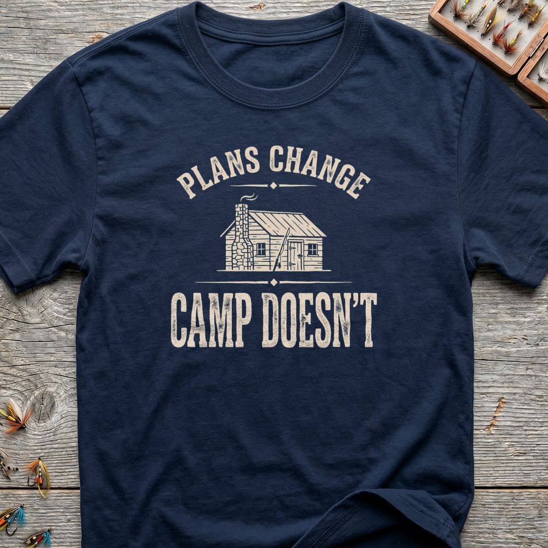 Plans Change Camp Doesn't - Navy t-shirt