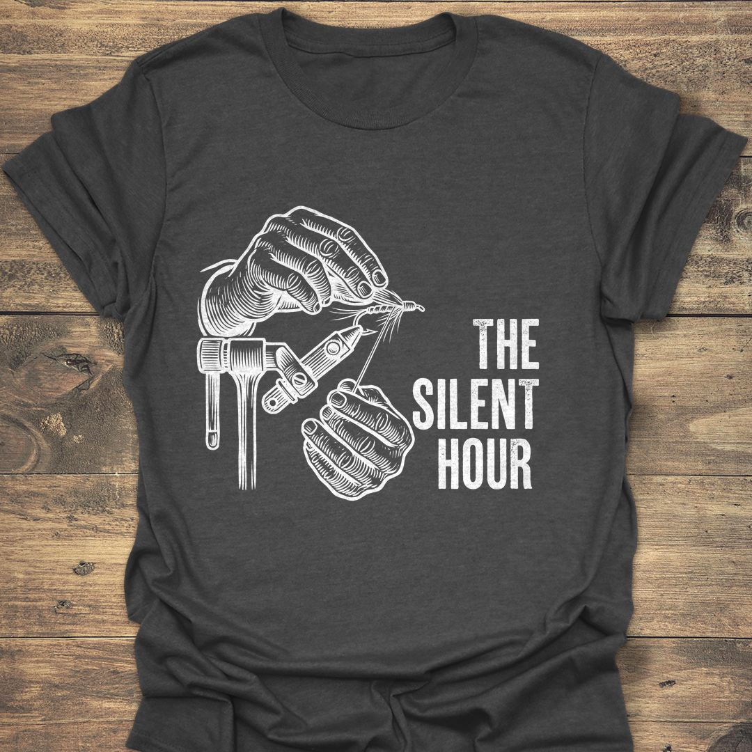 The Silent Hour Fly Tying - Dark Heather t-shirt