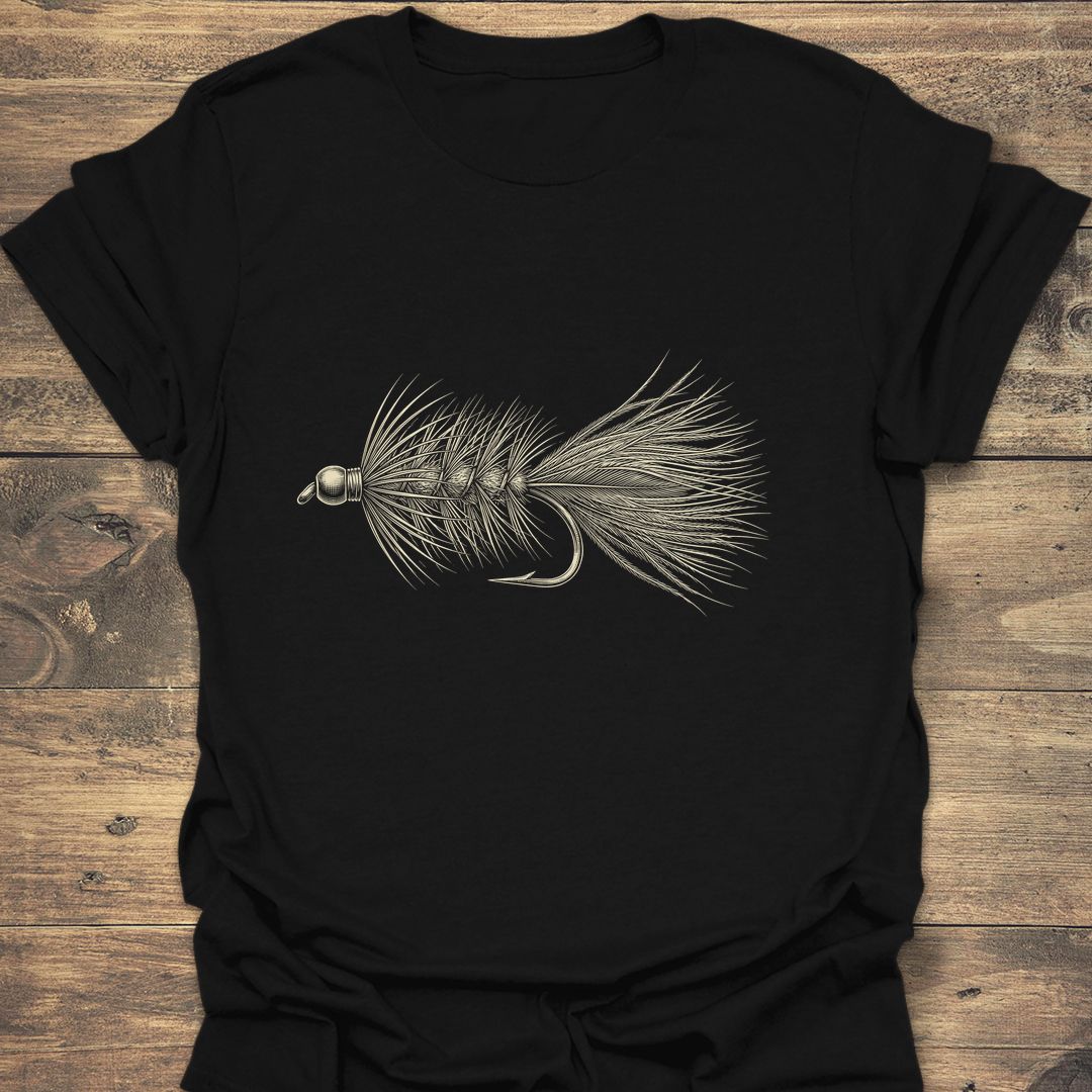 Woolly Bugger Streamer - Black t-shirt
