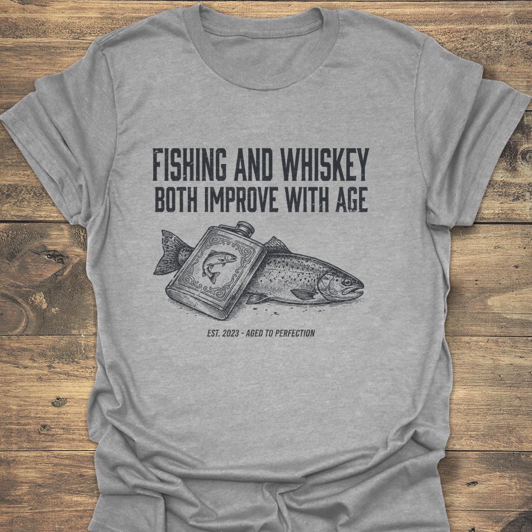 Fishing And Whiskey Improve Age - Sport Grey t-shirt