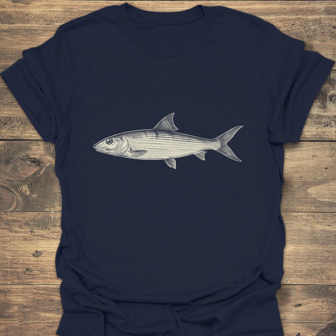 Bonefish Vintage Engraving Art - Navy t-shirt