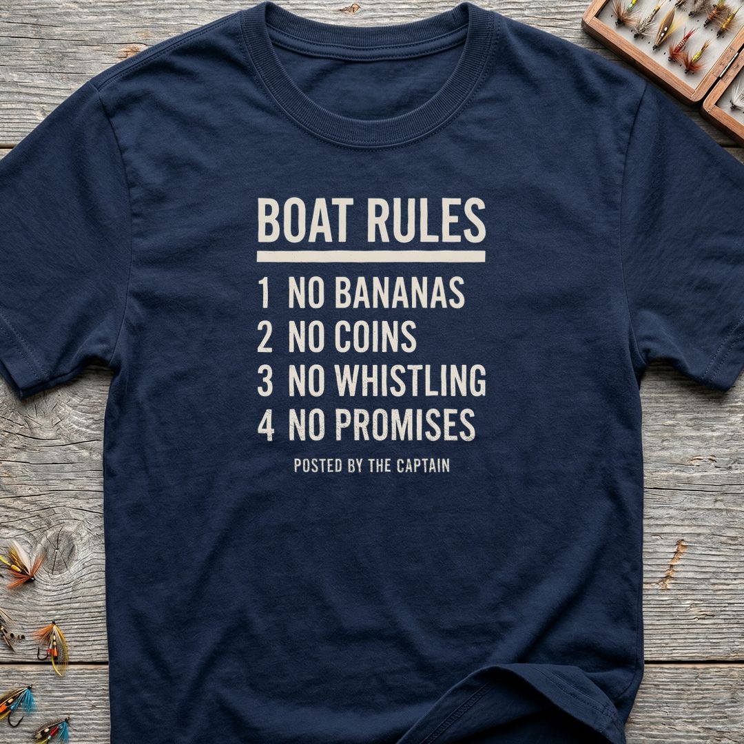 Boat Rules By The Captain - Navy t-shirt