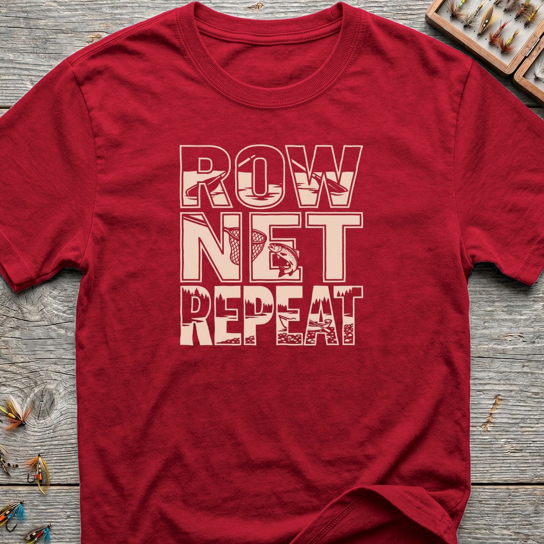 Row Net Repeat - Red t-shirt